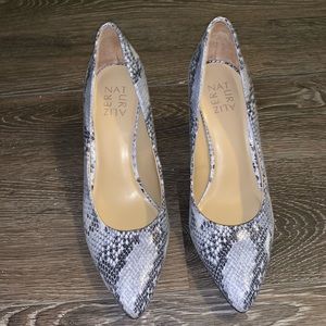 Snake skin pumps